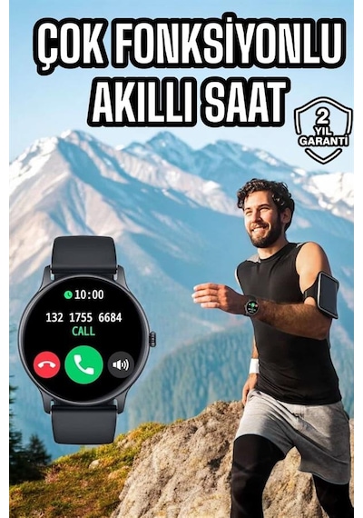 Akıllı Saat Çok Fonksiyonlu Sesli Görüşme Nfc Uyumlu Amoled Ekran Kordon Seçenekleri: Silikon, Deri, Metal