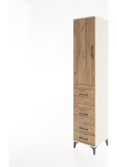 Hyperion Dolap 2 Raflı 4 Çekmeceli Tek Askılı 44x44x221 Aytaşı-çam Aytası