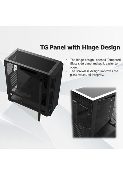 Ponos Ultra Ms4 E-atx Orta Kule Pc Kasası, Açılan Temperli Cam Yan Panel, Ön Kurulum 4 Argb Fan