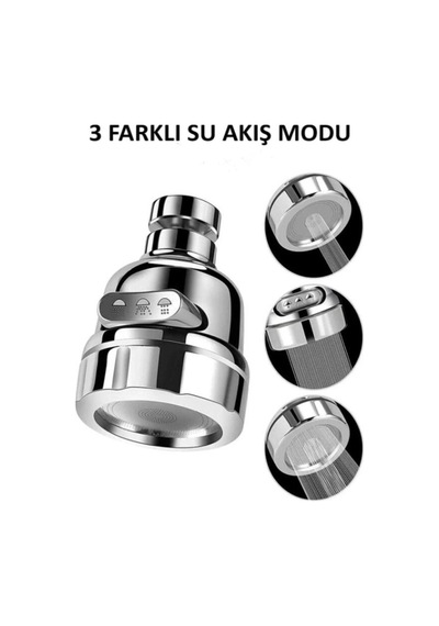 3 Fonksiyonlu Musluk Ucu Krom