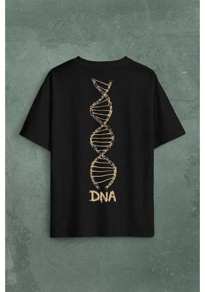 Dna Bisiklet Zinciri Genetik Hayat Ağacı Evrim Sırt Ön Baskılı Oversize Tişört Unisex T-shirt 001