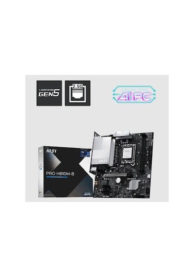 Msı Pro H810m-b Ddr5 6400mhz 1xhdmı 1xdp 1xm.2 Matx 1851p Intel Ultra Processors Serıes 2 -209274