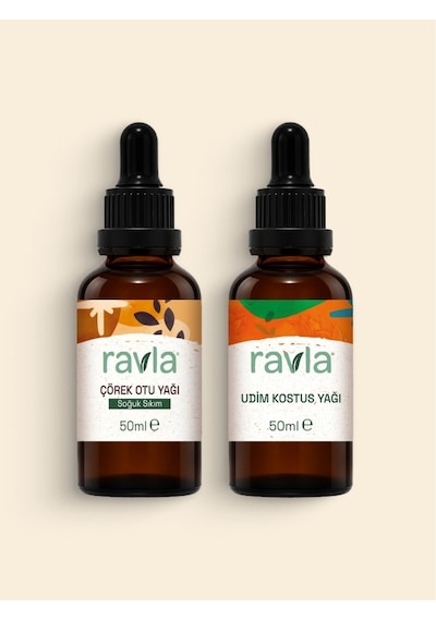 2'li Ürün - Ravla Udim Kostus Yağı - 50ml / Ravla Çörekotu Yağı 50ml 50 ML