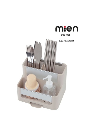 Mien Premium Kaşıklık 18 16 14 Cm Şık Ve Dayanıklı Tezgah Üstü Kaşıklık Krem