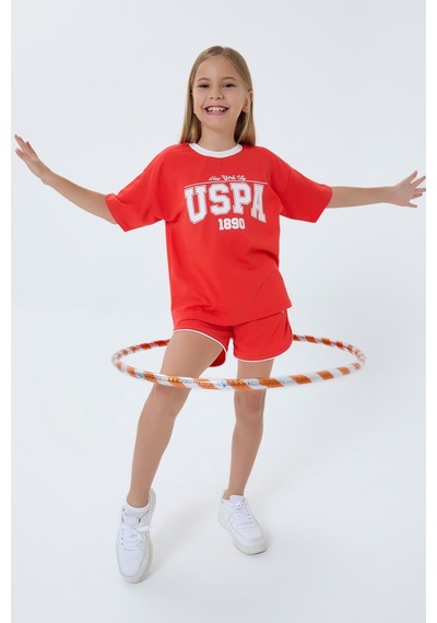 U.s. Polo Assn. Kız Çocuk Turuncu Şort Takım Us2524-c-v1 Turuncu