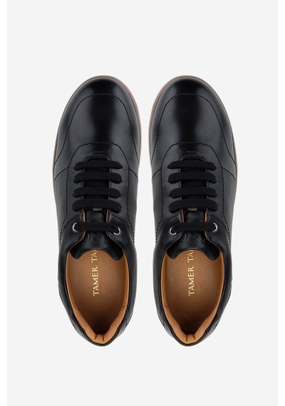 Tamer Tanca Erkek Hakiki Deri Siyah Sneakers & Spor Ayakkabı 1093 1198 Erk Ayk Y25 Sıyah Nappa Dr Siyah