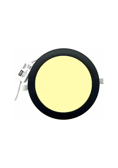 18w Siyah Kasa Sıvaaltı Panel Led Armatür 3000k Günışığı 1530 Lümen Yuvarlak Gömme Led Panel Ip20