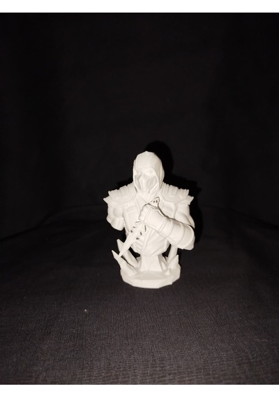 3d Baskı Sub-zero Büstü - Mortal Kombat Figürü Biblo - Boyanabilir Ham Beyaz