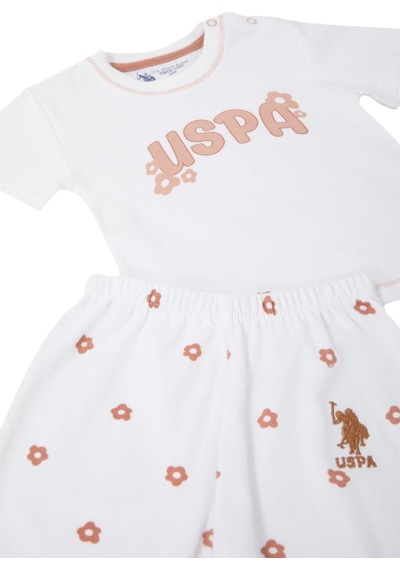 U.S. Polo Assn. Krem Bebek T-shirt Takım Krem