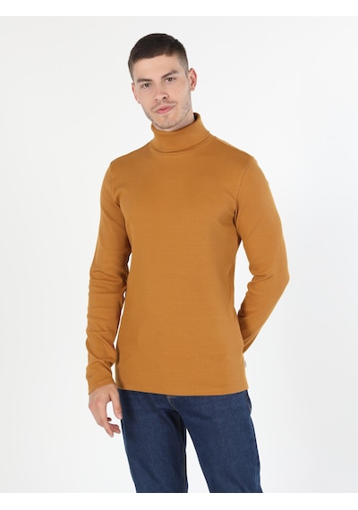 Colin'S Slim Fit Yarim Balikci Düz Sarı Erkek Uzun Kol Tişört Cl1049854_Q1.V1_Yls Sarı
