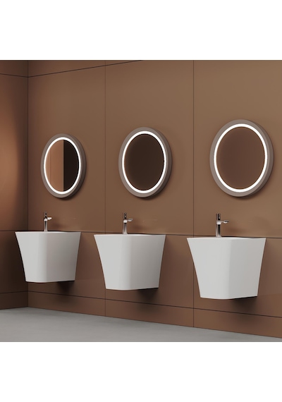 Creavit Avis AV145 Monoblok Batarya Delikli Beyaz Lavabo Beyaz 45 x 45 CM