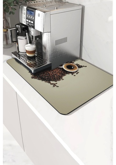 Valerine Life Kahve Makinesi Matı Sıvı Geçirmez Kaymaz Yıkanır Çaycı Çay Espresso Makinesi Pad 35x45 Krem