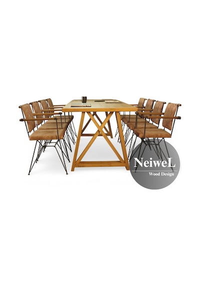Neiwel Dios Doğal Ahşap Toplantı Masası x 80 x 180 Açık Ceviz