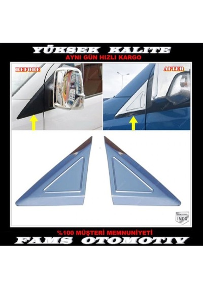 Vw Crafter Krom Kelebek Cam Nikelajı 2006-2016 Paslanmaz Çelik