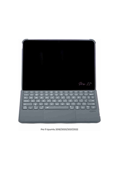 Apple Uyumlu iPad Pro 11 Katanya 360 Manyetik Ledli Standlı Touchpadli Klavyeli Tablet Kılıfı Klavyeli Kılıf