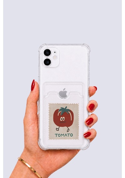 iPhone Uyumlu 12 Kartlıklı Tomato Desenli Kılıf Mh-hs6863-8456