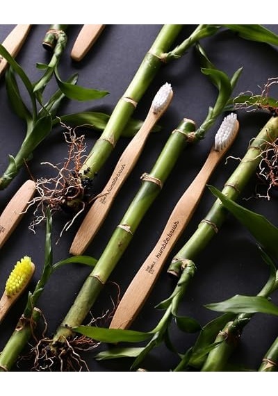 Bambu Diş Fırçası Yetişkin Medium Orta Sert Lila, Açık Ahşap