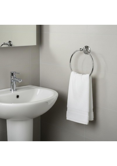Yuvarlak Krom Havluluk Duvara Monte Vidalı Metal Havlu Askısı 15 15 Cm, Parlak Krom Banyo Aksesuarı Diğer