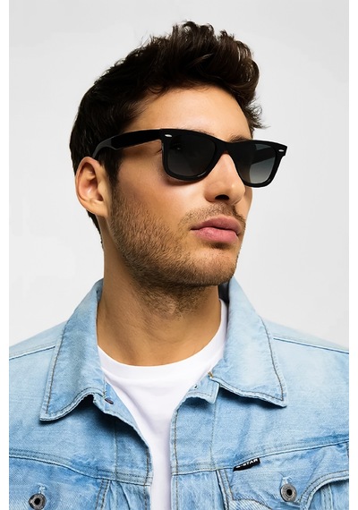 Di Caprio Dc18196p Parlak Siyah Kare Model Unisex Güneş Gözlüğü
