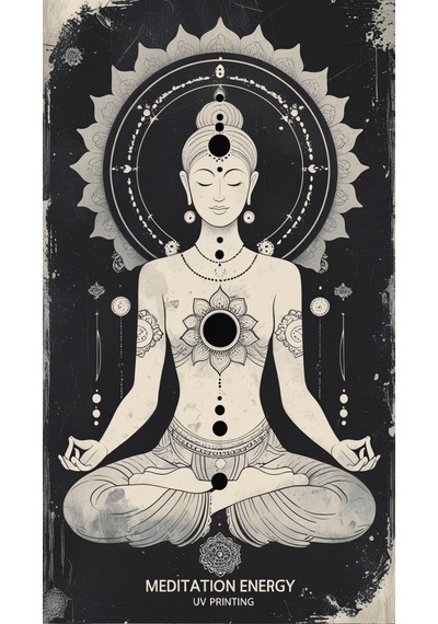 Bohem Tablo Meditasyon Enerjisi Spiritüel Tek Renkli Vintage Bohem Duvar Sanatı Çerçevesiz Poster