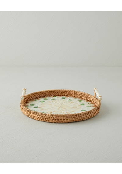 English Home Celina Rattan Tepsi 28 Cm Kahverengi