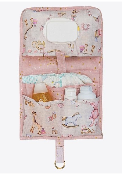 Xmlbayiciniz Baby Alt Açma Bakım Çantası Pembe / Bebek Alt Değiştirme Organizeri, Taşınabilir Bakım Çantası, 24x40 Cm Çok Renkli