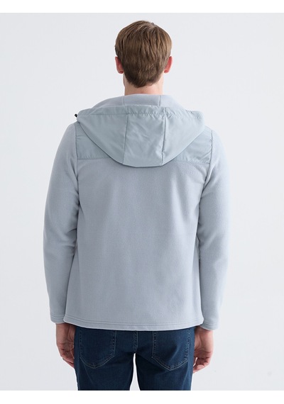 Lcwaıkıkı Classic Gri Kapüşonlu Polar Erkek Fermuarlı Sweatshirt