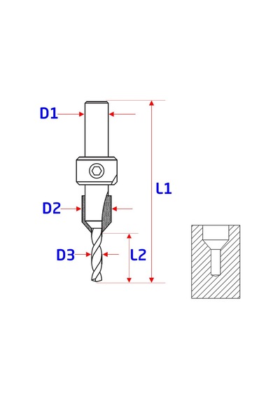 Eurostar Th14532 Freze Bıçağı Havşa Matkap Ucu 3 Mm