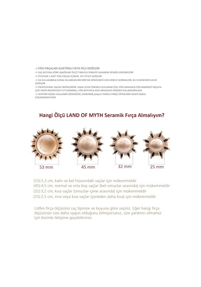 Land Of Myth LOM1143 Seramik+İyonik Termal Fön Saç Fırçası 43 mm