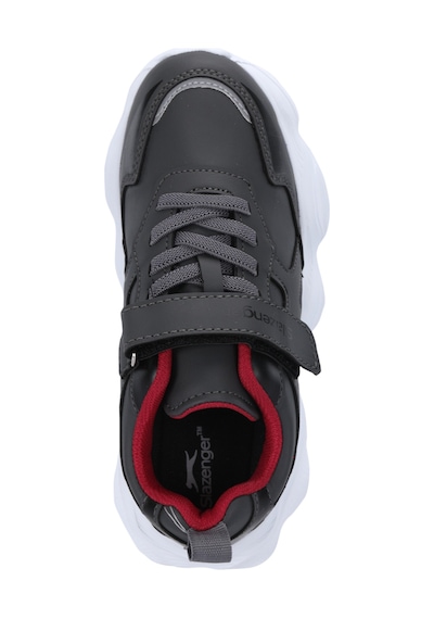 Slazenger Fıffy Unisex Çocuk Cırtlı Koyu Gri / Kırmızı Günlük Spor Ayakkabısı Koyu Gri - Kırmızı