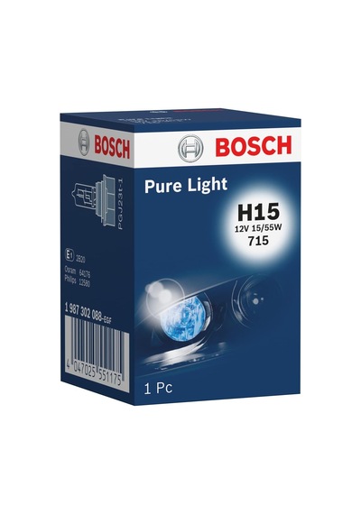 Ampul-pure Light-12 V-h15-15/55 W-pgj23t-1-1 987 302 088 Çok Renkli