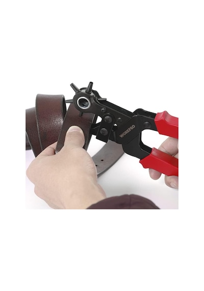 Workpro Wp231077 Profesyonel Kemer Delme Pensesi, 6 Uçlu, Karbon Çelik, 2-4.5mm Delme Kapasitesi