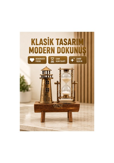 Deniz Feneri Şeklinde El Yapımı Kum Saati Ev Ve Iııı-2-1-d65de