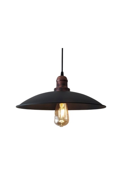S Retro Siyah Bakır Eskitme Metal Sarkıt Avize 35 Cm Siyah