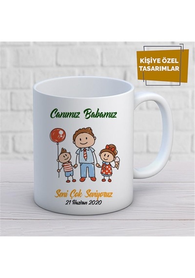 Kişiye Özel İsim Yazılabilir Canım Babamız Kupa Bardak Çok Renkli