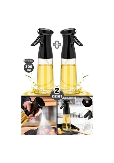 Büyük Sprey Yağdanlık, Airfryer Püskürtmeli Sprey Cam Şişe Ayçiçek Zeytinyağı Sirkelik 300 Ml Çok Re Diğer
