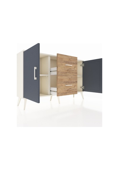 Arges Konsol 2 Raflı 2 Çekmeceli 2 Kapaklı 132x30x83 Aytaşı-antrasit/çam Antrasit/çam Arges Konsol 2 Raflı 2 Çekmeceli 2 Kapaklı 132x30x83 Aytaşı-antrasit/çam Antrasit/çam