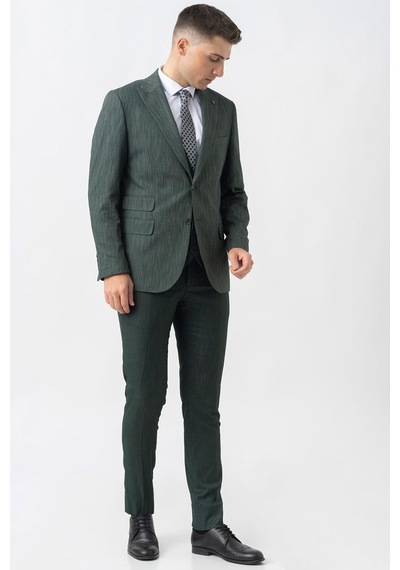 White Stone Gland Ty2423 Yelekli Likralı Slim Fit Takım Elbise Desenli-desenli Koyu Yeşil White Stone Gland Ty2423 Yelekli Likralı Slim Fit Takım Elbise Desenli-desenli Koyu Yeşil