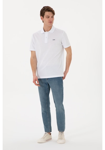 U.S. Polo Assn. Erkek Regular Fit Polo Yaka Beyaz Basic Tişört 50306007-VR013
