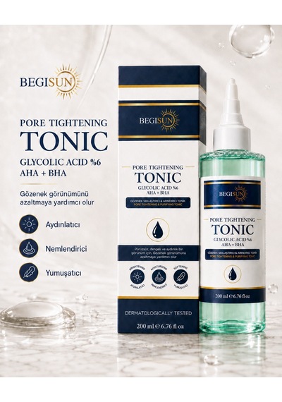 Begısun %6 Glikolik Asit Aha+bha Gözenek Sıkılaştırıcı Ve Arındırıcı Yüz Toniği 200 Ml