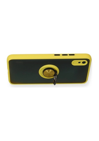 Uryport Xiaomi Redmi 9a Kılıf Montreal Yüzüklü Silikon Kapak - Sarı