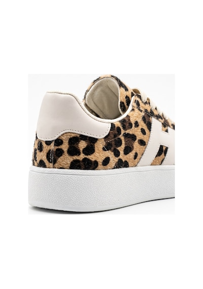 V.S.H Velvet Kadın Yüksek Tabanlı Leopar Sneaker Spor Ayakkabı Terra -2514