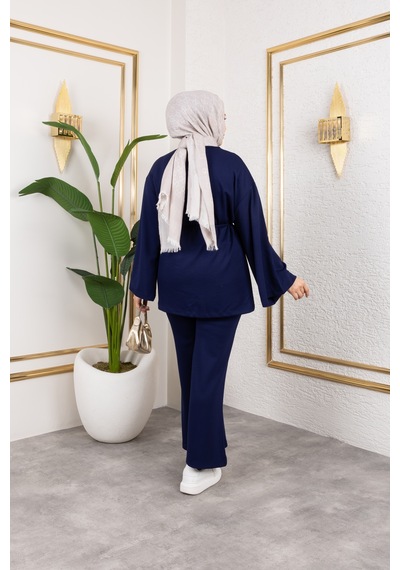 Nevayla Moda Mevsimlik Modal Kumaş Takım - T114 Lacivert