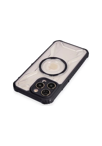 Newface Apple İphone 13 Pro Kılıf Prag Magneticsafe Kapak - Siyah Şeffaf