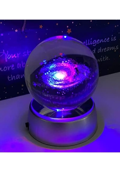 Toz Bulutu Kristal Cam Küre Renk Değiştiren Led Işıklı Gece Lambası Dekoratif Hediyelik