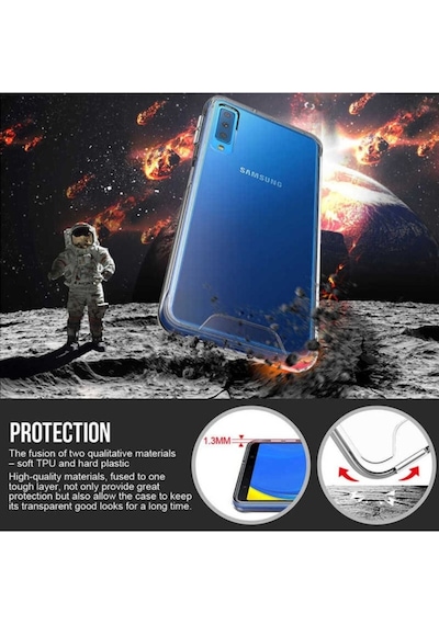 Samsung Uyumlu Galaxy A7 2018 Kılıf Zore Gard Silikon Renksiz