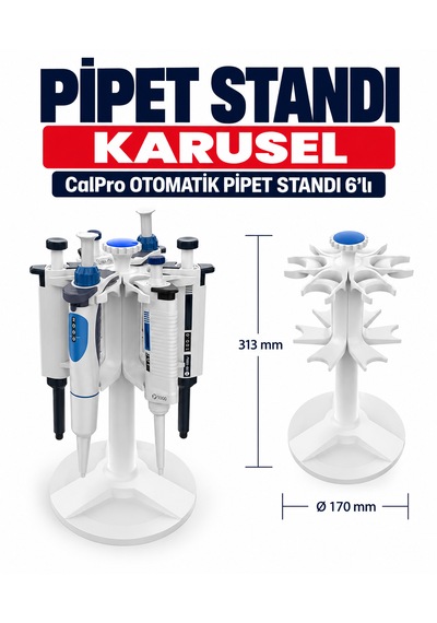 Pipet Standı Karusel - Calpro Otomatik Pipet Standı 6'lı