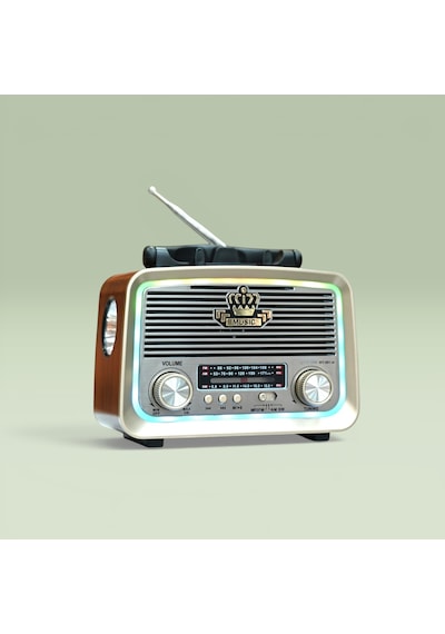 Rt-301m Nostalji Güneş Panelli Mini Radyo,fenerli Ledli Mini Bluetooth Radyo