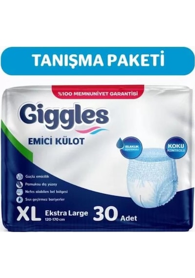 Giggles Emici Külot Yetişkin Hasta Bezi XL 30'lu