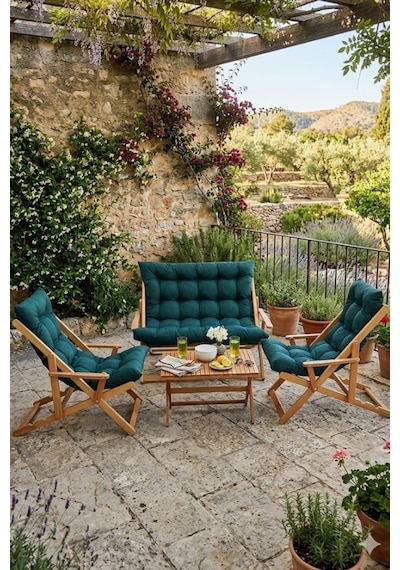 Reyo Bysay Ahşap Katlanabilir Taşinir Puf Minderli Kollu Şezlong Plaj Bahçe Teras Balkon Sandalyesi Koltuğu Takimi 4 Lü Set Haki Reyo Bysay Ahşap Katlanabilir Taşinir Puf Minderli Kollu Şezlong Plaj Bahçe Teras Balkon Sandalyesi Koltuğu Takimi 4 Lü Set Haki